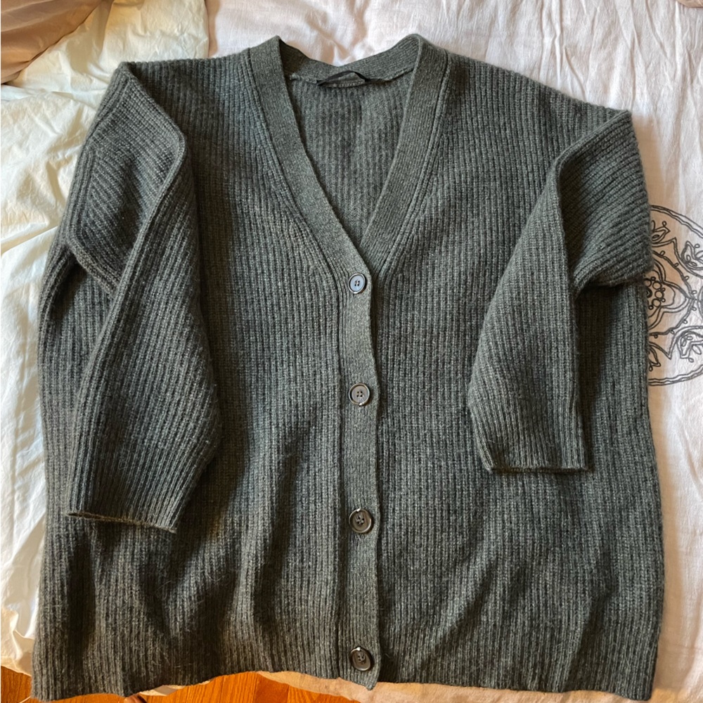 Jenni Kayne Moss Green Cashmere Cocoon Sweater